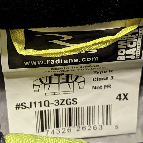 Radians Hi-Viz Bomber Jacket 4XL NEW - Picture 3 of 6